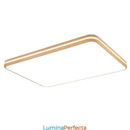 Plafoniera din lemn, dreptunghiulară, cu lentilă, modern, contemporan, stil nordic, cu montare încastrabilă, din lemn, cu abajur acrilic și telecomandă, poate fi folosită și ca lampă de perete Plafoniera din lemn, dreptunghiulară, cu lentilă, modern, contemporan, stil nordic, cu montare încastrabilă, din lemn, cu abajur acrilic și telecomandă, poate fi folosită și ca lampă de perete
