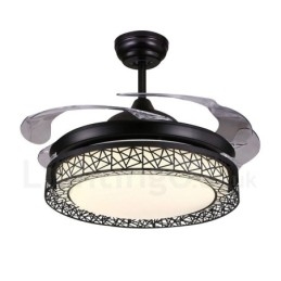 108CM (42") 91CM (36") Ventilator de tavan cu telecomandă modernă și contemporană, cu umbră acrilică, motor din cupru pur.