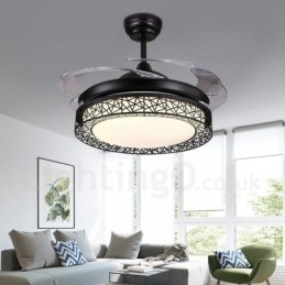 108CM (42") 91CM (36") Ventilator de tavan cu telecomandă modernă și contemporană, cu umbră acrilică, motor din cupru pur.