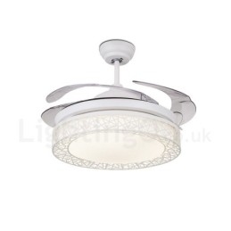108CM (42") 91CM (36") Ventilator de tavan cu telecomandă modernă și contemporană, cu umbră acrilică, motor din cupru pur.