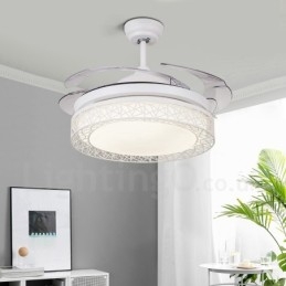 108CM (42") 91CM (36") Ventilator de tavan cu telecomandă modernă și contemporană, cu umbră acrilică, motor din cupru pur.