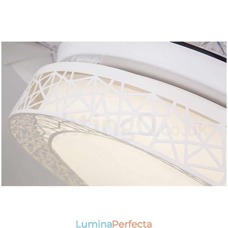 108CM (42") 91CM (36") Ventilator de tavan cu telecomandă modernă și contemporană, cu umbră acrilică, motor din cupru pur.