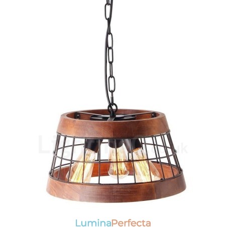 Candelabru din lemn de epocă cu 3 lumini, iluminat liniar din lemn pentru mansardă industrială Candelabru din lemn de epocă cu 3 lumini, iluminat liniar din lemn pentru mansardă industrială