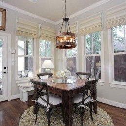 Candelabru din lemn vintage cu tambur cu 3 lumini. Iluminat liniar cu pandantiv din lemn