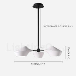 Candelabru liniar retro 3 lumini cu nuanțe acrilice în aer liber Garaj