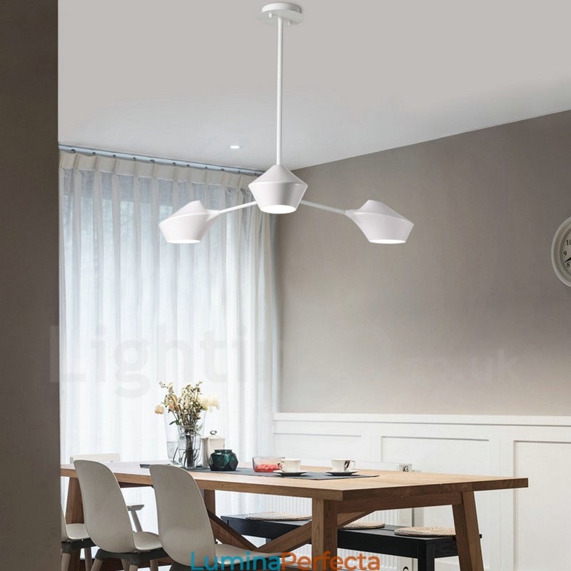 Candelabru liniar retro 3 lumini cu nuanțe acrilice în aer liber Garaj