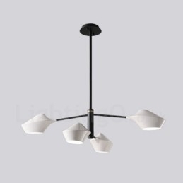 Candelabru retro liniar pe două niveluri 4 lumini cu nuanțe acrilice Garaj în aer liber
