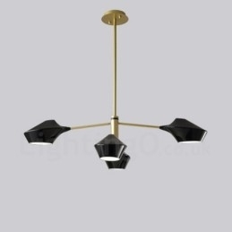 Candelabru retro liniar pe două niveluri 4 lumini cu nuanțe acrilice Garaj în aer liber
