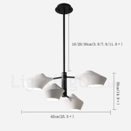 Candelabru retro liniar pe două niveluri 4 lumini cu nuanțe acrilice Garaj în aer liber