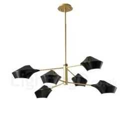 Candelabru retro liniar cu 2 niveluri multicolore 6 lumini cu nuante acrilice Garaj exterior
