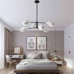 Candelabru retro liniar cu 2 niveluri multicolore 6 lumini cu nuante acrilice Garaj exterior