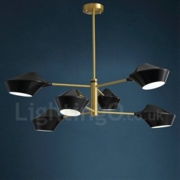 Candelabru retro liniar cu 2 niveluri multicolore 6 lumini cu nuante acrilice Garaj exterior