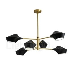 Candelabru retro liniar cu 2 niveluri multicolore 6 lumini cu nuante acrilice Garaj exterior