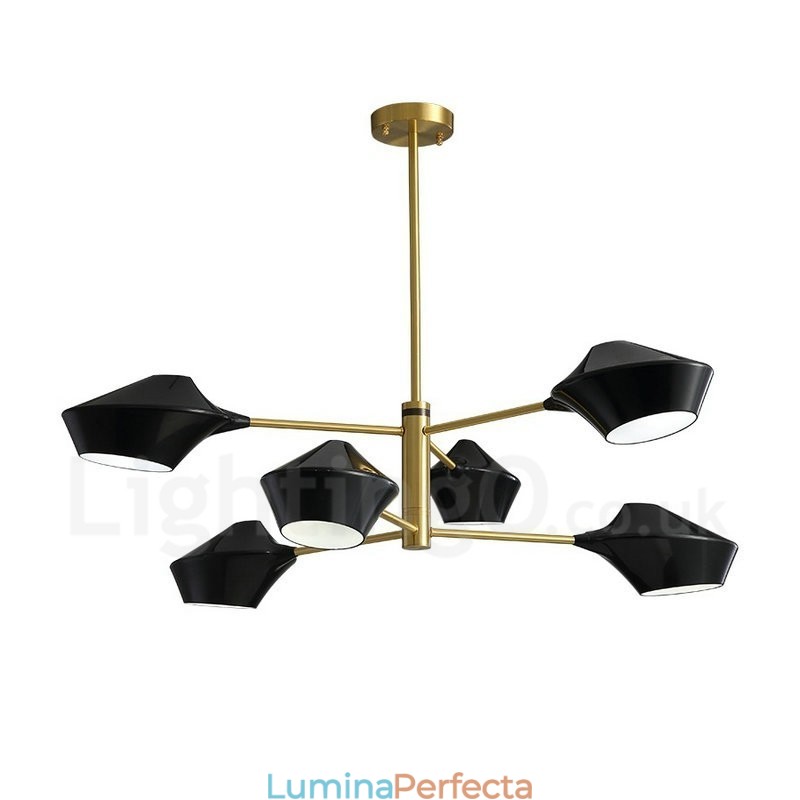 Candelabru retro liniar cu 2 niveluri multicolore 6 lumini cu nuante acrilice Garaj exterior