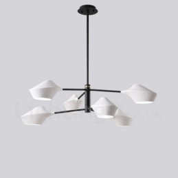 Candelabru retro liniar cu 2 niveluri multicolore 6 lumini cu nuante acrilice Garaj exterior