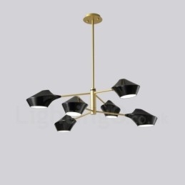 Candelabru retro liniar cu 2 niveluri multicolore 6 lumini cu nuante acrilice Garaj exterior