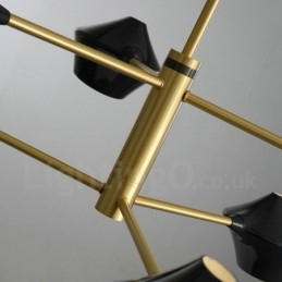 Candelabru retro liniar cu 2 niveluri multicolore 6 lumini cu nuante acrilice Garaj exterior