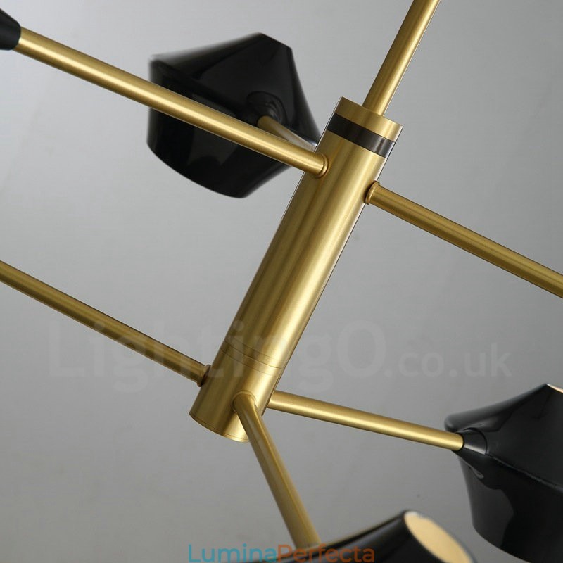 Candelabru retro liniar cu 2 niveluri multicolore 6 lumini cu nuante acrilice Garaj exterior