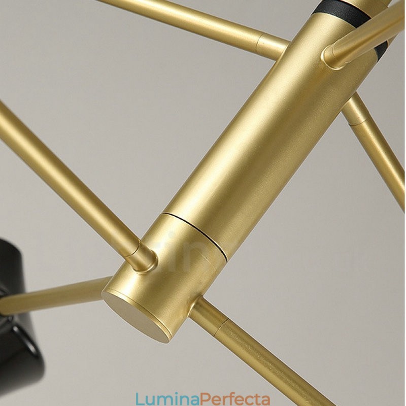 Candelabru retro liniar cu 2 niveluri multicolore 6 lumini cu nuante acrilice Garaj exterior