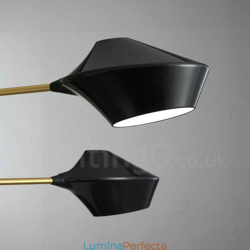 Candelabru retro liniar cu 2 niveluri multicolore 6 lumini cu nuante acrilice Garaj exterior