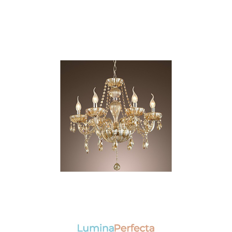 Candelabru tradițional din sticlă galvanizată cu cristal
