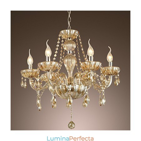 Candelabru tradițional din sticlă galvanizată cu cristal Candelabru tradițional din sticlă galvanizată cu cristal