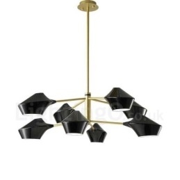 Candelabru retro linear cu două etaje, multicolore, 8 lumini, cu nuanțe acrilice, garaj în aer liber