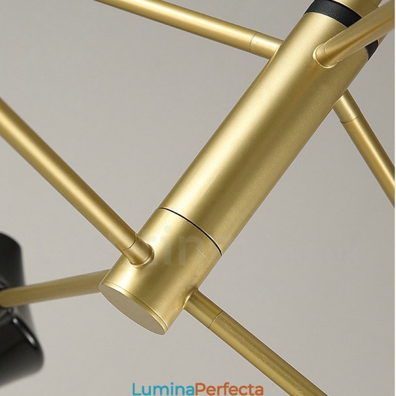Candelabru retro linear cu două etaje, multicolore, 8 lumini, cu nuanțe acrilice, garaj în aer liber