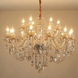 18 (12+6) Candelabru elegant din cristal de culoare cognac deschis