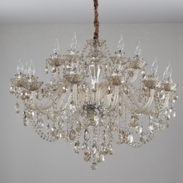 18 (12+6) Candelabru elegant din cristal de culoare cognac deschis