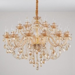 18 (12+6) Candelabru elegant din cristal chihlimbar auriu