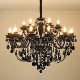 18 (12+6) Candelabru elegant din cristal negru deschis