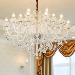 18 (12+6) Lumânare de cristal transparent deschis cu brațe albe