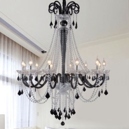Candelabru de cristal negru
