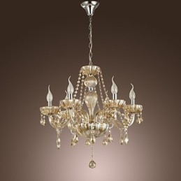 Candelabru tradițional din sticlă galvanizată cu cristal