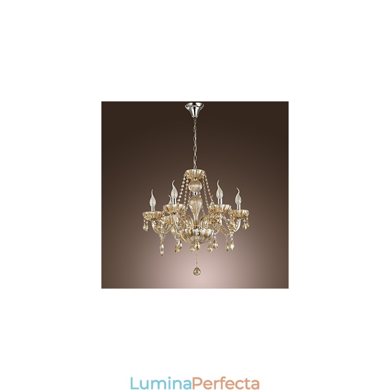 Candelabru tradițional din sticlă galvanizată cu cristal