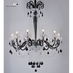 Candelabru de cristal negru