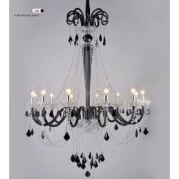 Candelabru de cristal negru