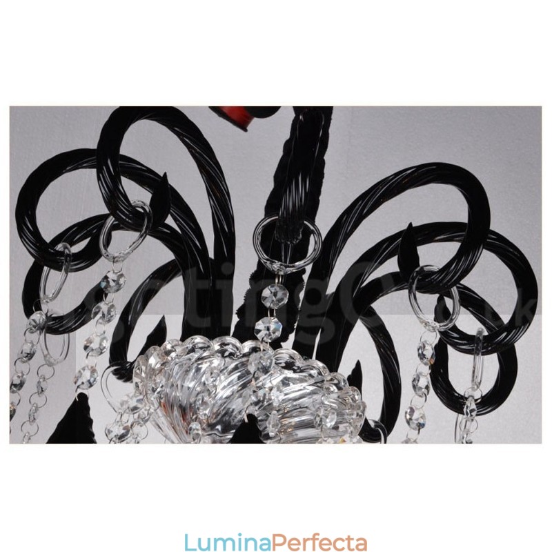 Candelabru de cristal negru