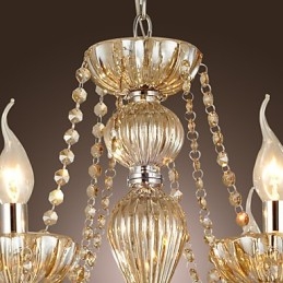 Candelabru tradițional din sticlă galvanizată cu cristal