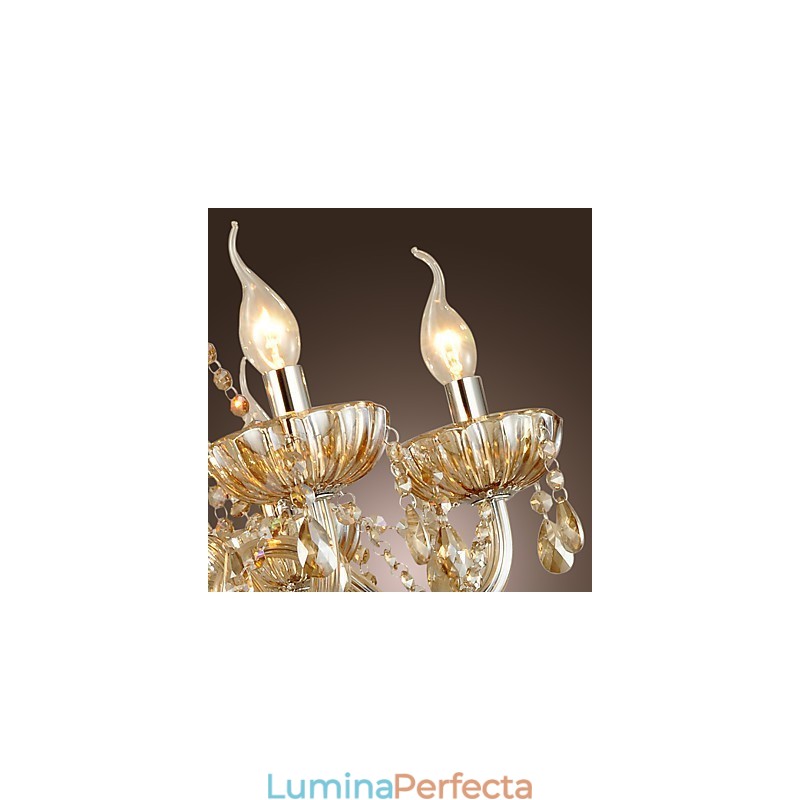 Candelabru tradițional din sticlă galvanizată cu cristal