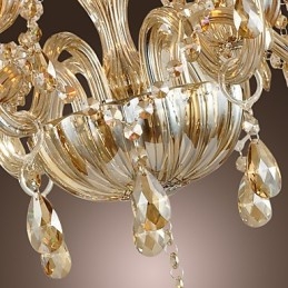 Candelabru tradițional din sticlă galvanizată cu cristal