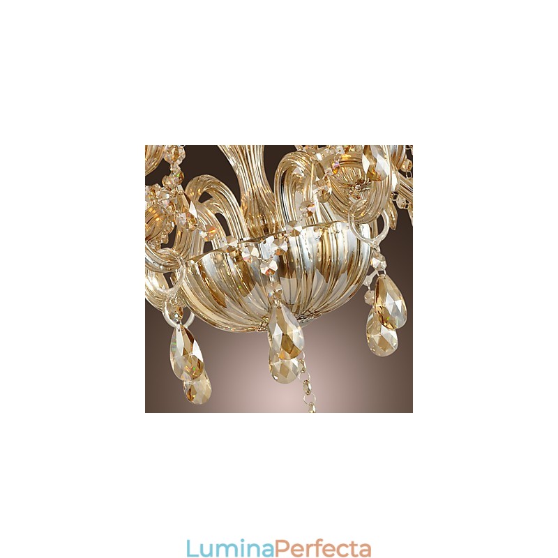 Candelabru tradițional din sticlă galvanizată cu cristal