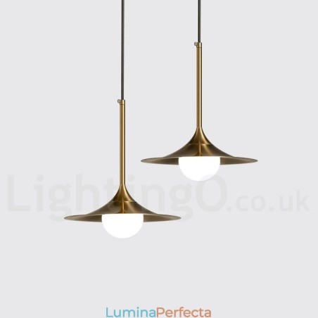 Lampă suspendată cu 1 lumină industrială, în stil mini, galvanizat, vopsit, cu abajur din sticlă