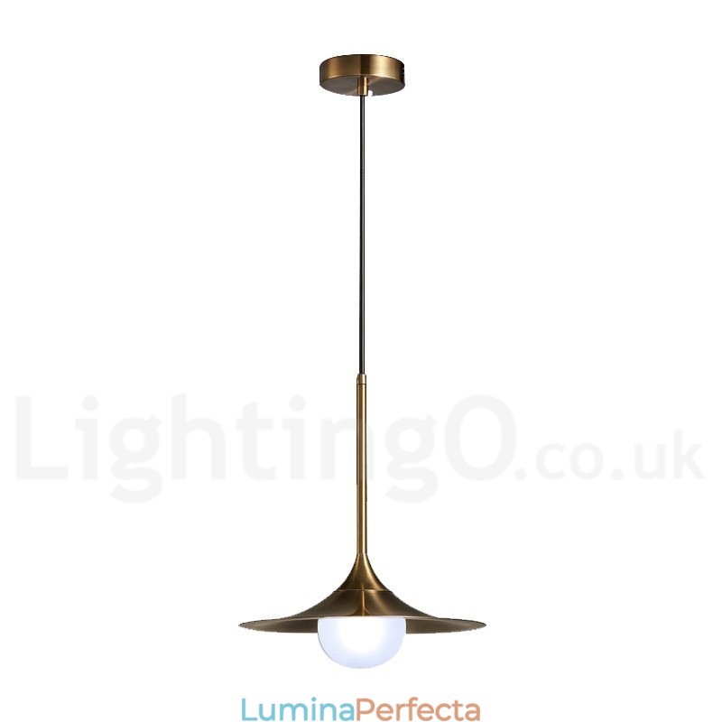 Lampă suspendată cu 1 lumină industrială, în stil mini, galvanizat, vopsit, cu abajur din sticlă