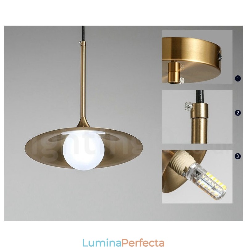 Lampă suspendată cu 1 lumină industrială, în stil mini, galvanizat, vopsit, cu abajur din sticlă