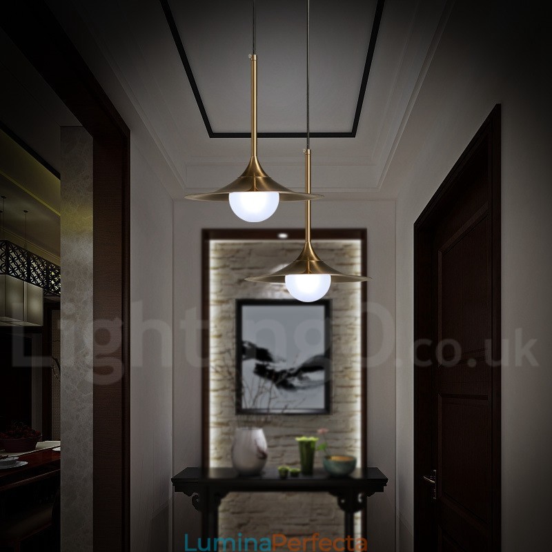 Lampă suspendată cu 1 lumină industrială, în stil mini, galvanizat, vopsit, cu abajur din sticlă