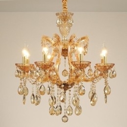 Candelabru de cristal chihlimbar cu 8 lumini