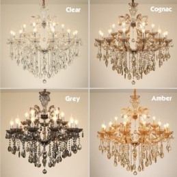 Candelabru de cristal chihlimbar cu 8 lumini