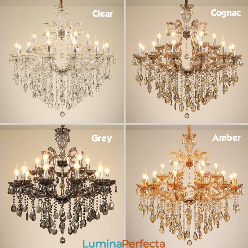 Candelabru de cristal chihlimbar cu 8 lumini